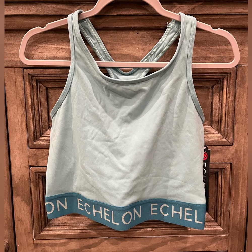 NWT Women’s ECHELON Teal Blue Racerback Sports Bra (2X)